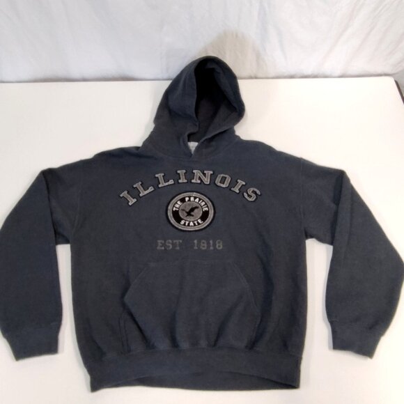 Gildan Hoodie Sweatshirt Illinois EST 1818 The Prairie State Size M Cotton Blend - Picture 1 of 6